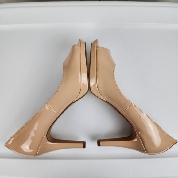Adrienne Vittadini Gervin Nude High Heels Peep Toe Shoes Beige NIB 9.5 - Picture 12 of 15